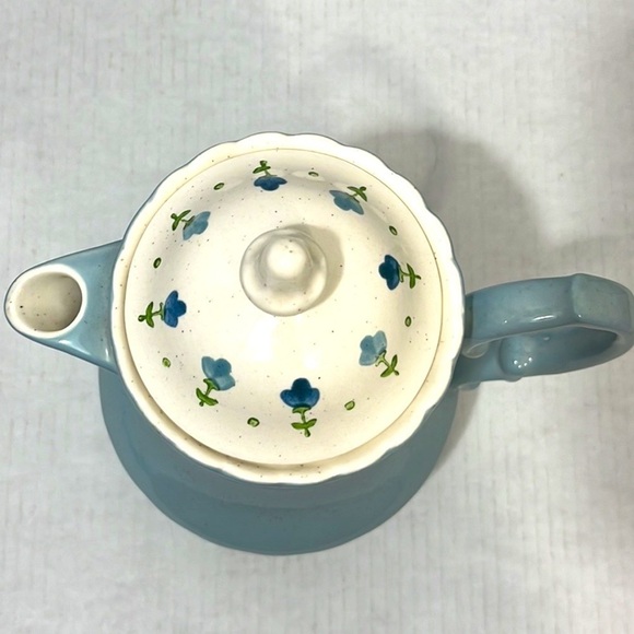 RARE Metlox Vernon Ware True Blue Tea/Coffee Pot With Lid - Picture 2 of 7